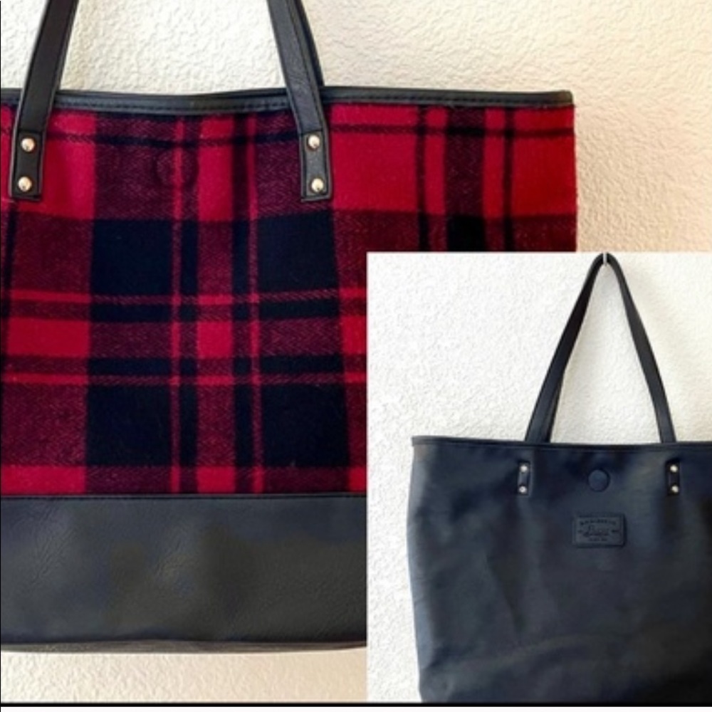 - G.h. Bass & co Genuine Leather tote; rever…